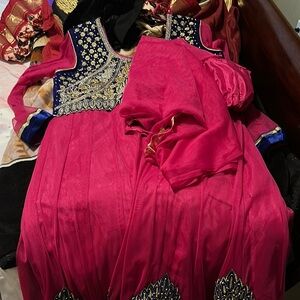 Elegant Pink and Blue Kids Dress